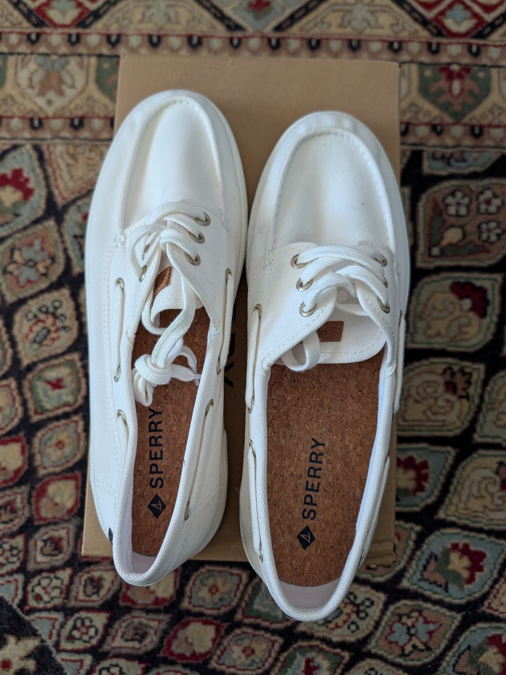 Sperry White Canvas Classic Boat Shoes